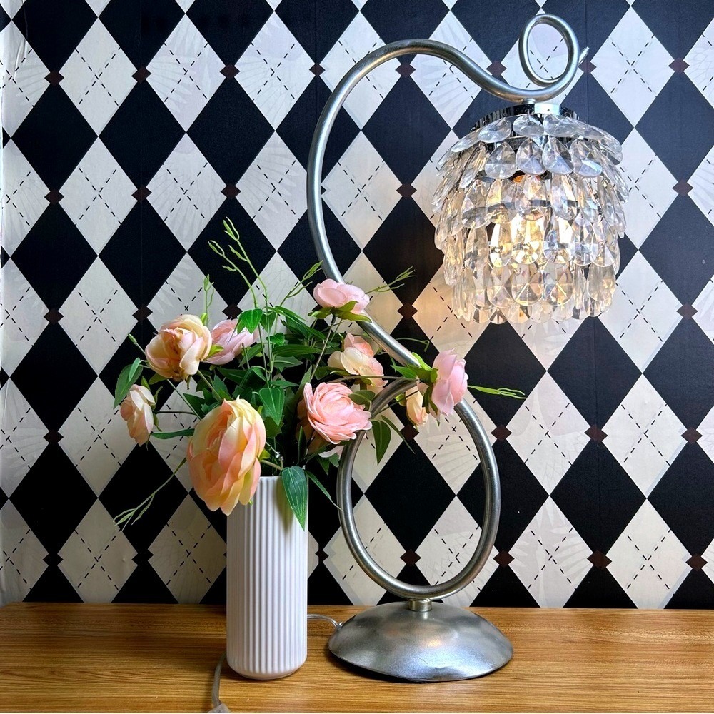 Darling Table Lamp – Metallic Sculptural Base‎ with Tiered Acrylic Drops - Picture 12 of 14
